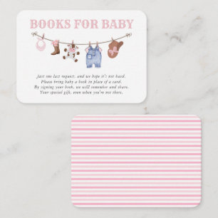 Carte D'accompagnement Livres Rose Bébé Petite Cowgirl pour Bébé