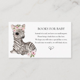 Carte D'accompagnement Livres Rose Zebra Pour Bébé
