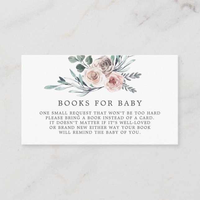 Carte D'accompagnement Livres Roses Boho Pour Baby Baby shower Card (Devant)