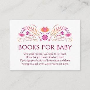 Carte D'accompagnement Livres roses de Fiesta pour le Baby shower