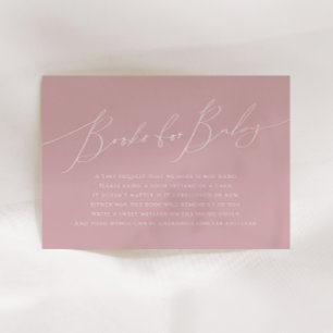 Carte D'accompagnement Livres Roses Whimsical Dusty Pour Bébé