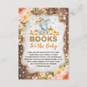 Carte D'accompagnement Livres rustiques de citrouille d'éléphant