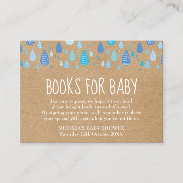 Carte D'accompagnement Livres Rustiques Pour Baby Book Baby shower de dem (Devant)