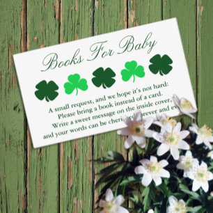 Carte D'accompagnement Livres shamrocks Baby showers Pour Bébé