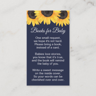 Carte D'accompagnement Livres Sunflower Baby Neutral Marine Baby shower E