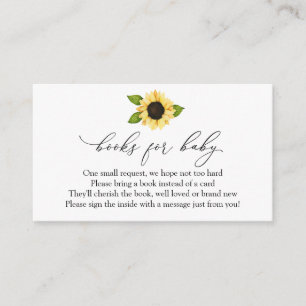 Carte D'accompagnement Livres Sunflower pour Baby Request