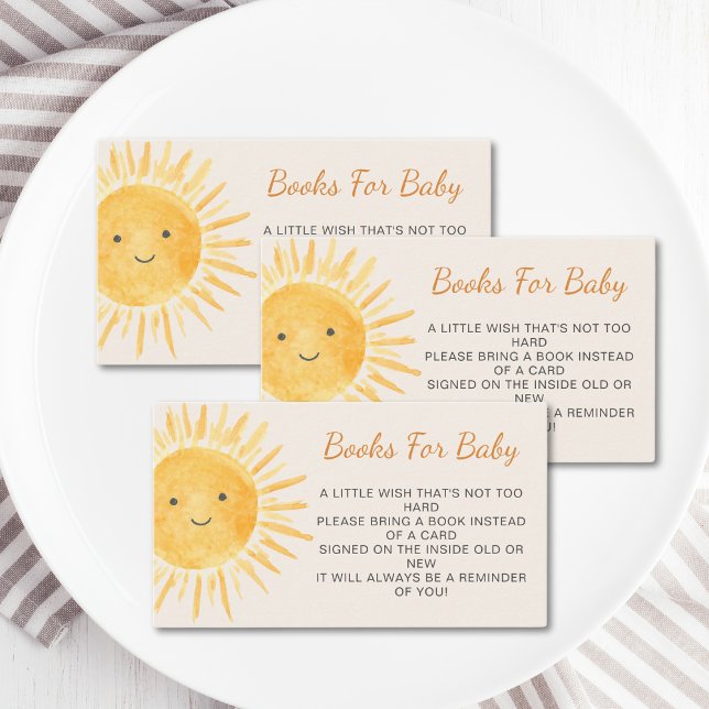 Carte D'accompagnement Livres Sunshine Pour Baby shower Baby Boho (Créateur téléchargé)