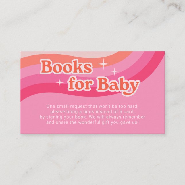 Carte D'accompagnement Livres super Baby shower Rose pour bébé (Devant)