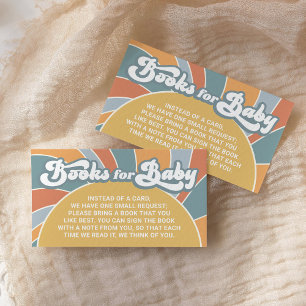 Carte D'accompagnement Livres super pour Baby shower Sunshine Retro Baby