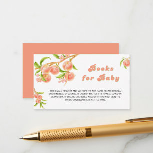 Carte D'accompagnement Livres Sweet Little Peach pour Baby shower bébé