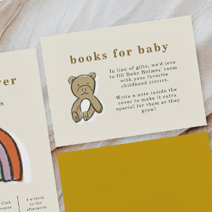 Carte D'accompagnement Livres Teddy Bear pour Baby Baby shower