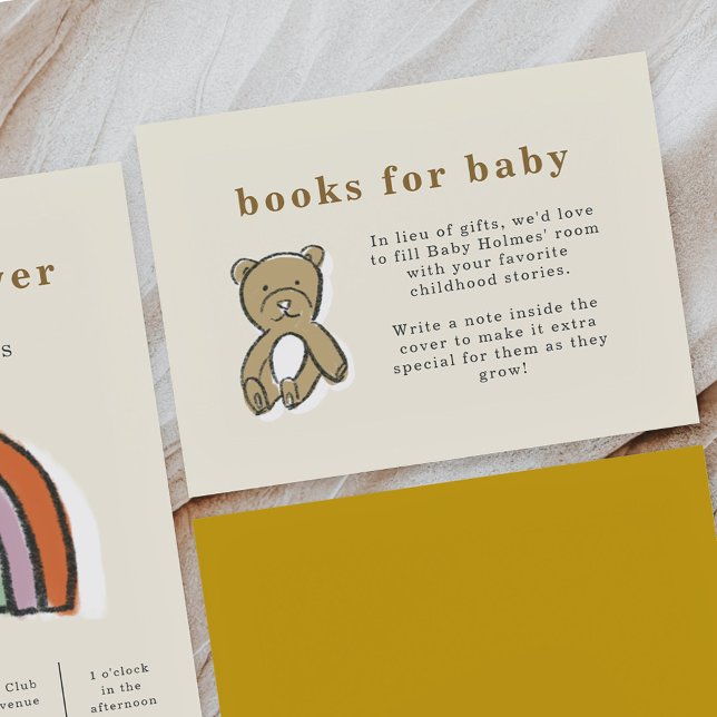 Carte D'accompagnement Livres Teddy Bear pour Baby Baby shower (Teddy Bear Books for Baby Baby Shower Enclosure Card)