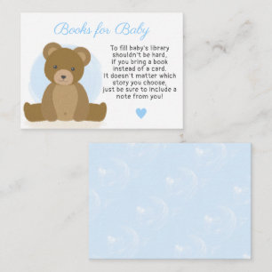 Carte D'accompagnement Livres Teddy Bear pour Baby Boy Baby shower