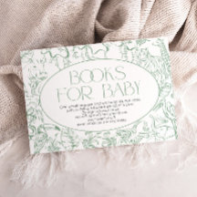 Livres Toile de Jouy Vert Sauge pour Baby Shower