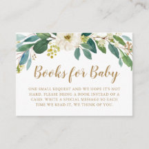 Livres verts pour Baby Insert Card