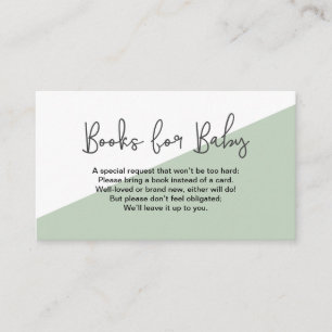 Carte D'accompagnement Livres verts pour bébé Neutre genre