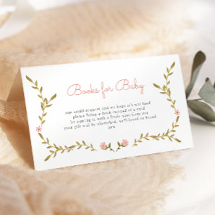 Carte D'accompagnement Livres Vine & Baby shower Rose Floral pour bébé