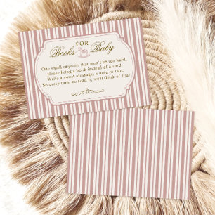 Carte D'accompagnement Livres Vintage Élégants Rose pour Bébé 