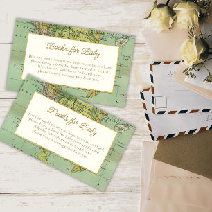 Carte D'accompagnement Livres vintage World Travel Baby shower pour bébé