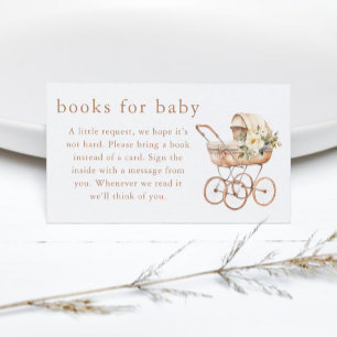 Carte D'accompagnement Livres vintages de Baby shower de transport pour b