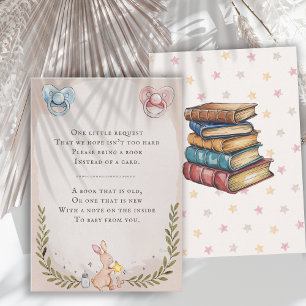 Carte D'accompagnement Livres vintages pour bébé aquarelle, thème pacific