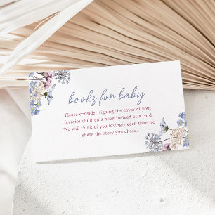 Carte D'accompagnement Livres Violet Vintage Fleur sauvage Pour Bébé