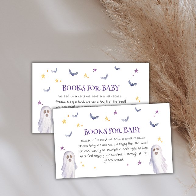 Carte D'accompagnement Livres Whimsical Pour Bébé Baby shower Halloween (Whimsical Books For Baby Halloween Baby Shower Enclosure Card)
