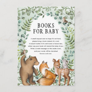 Carte D'accompagnement Livres Whimsical Woodland Greenery Forest pour béb