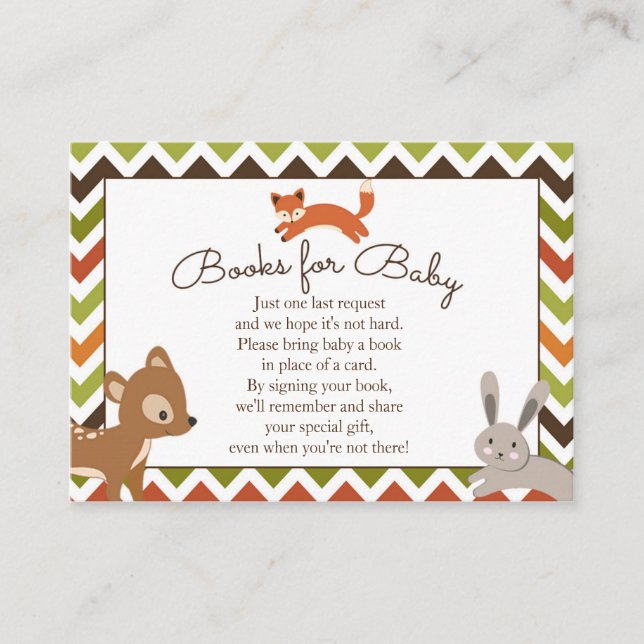 Carte D'accompagnement Livres Woodland pour Baby Insert - Demande de livr (Devant)