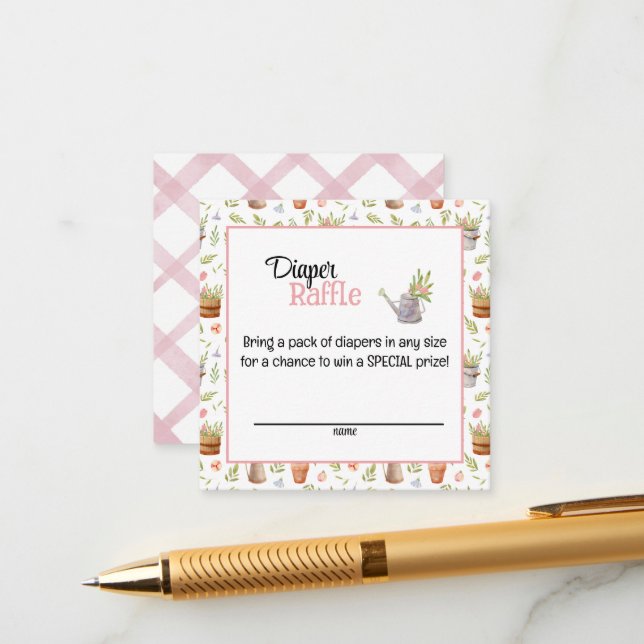 Carte D'accompagnement Locally Grown Diaper Raffle Card (Devant/Arrière en situation)