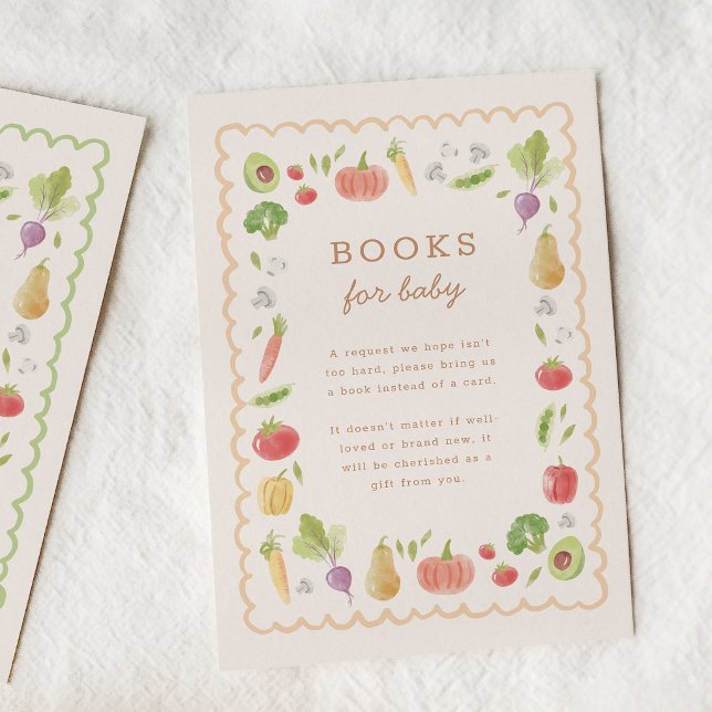 Carte D'accompagnement Locally Grown Veggies Books for Baby (watercolor vegetables books for baby insert card)