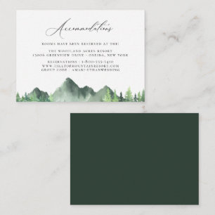 Carte D'accompagnement Locations Mariage Rustic Mountain Forest