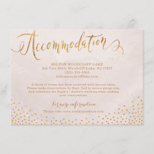 Carte D'accompagnement Logement calligraphié moderne rose gold blush
