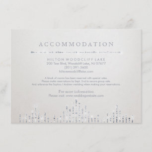 Carte D'accompagnement Logement de mariage vintage art déco en argent gla