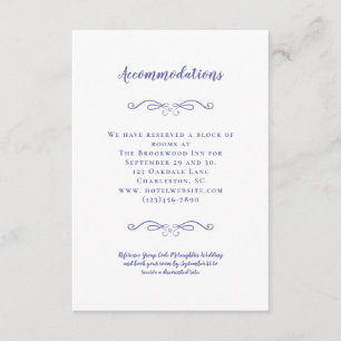 Carte D'accompagnement Logement Elegant Periwinkle Détails du Mariage