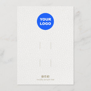 Carte D'accompagnement Logo Accessoire Clip en cuir blanc