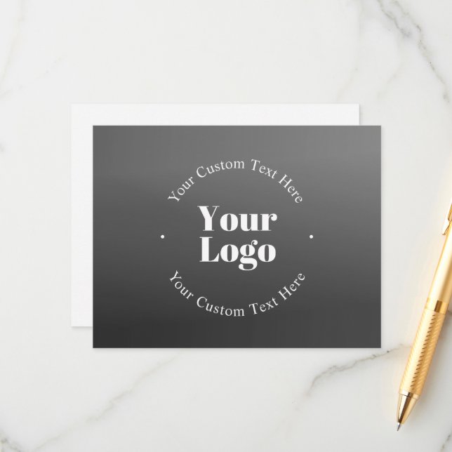 Carte D'accompagnement Logo d'entreprise ou design & texte modifiable (Devant/Arrière en situation)