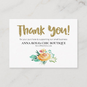 Carte D'accompagnement *~* LOGO QR MERCI de révision ROSES FLORAL AP8