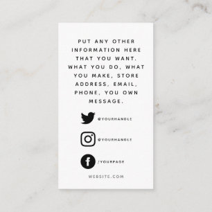 Carte D'accompagnement Logos sociaux, noir et blanc insérer la carte.