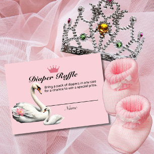 Carte D'accompagnement Lot rose cygne Lotus Baby shower floral Raffin