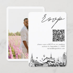 Carte D'accompagnement Louisville Mariage moderne RSVP QR Code