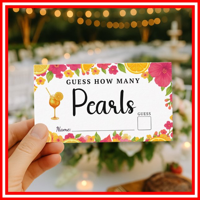 Carte D'accompagnement Love at First Spritz Pearls Game Fête des mariées (Créateur téléchargé)