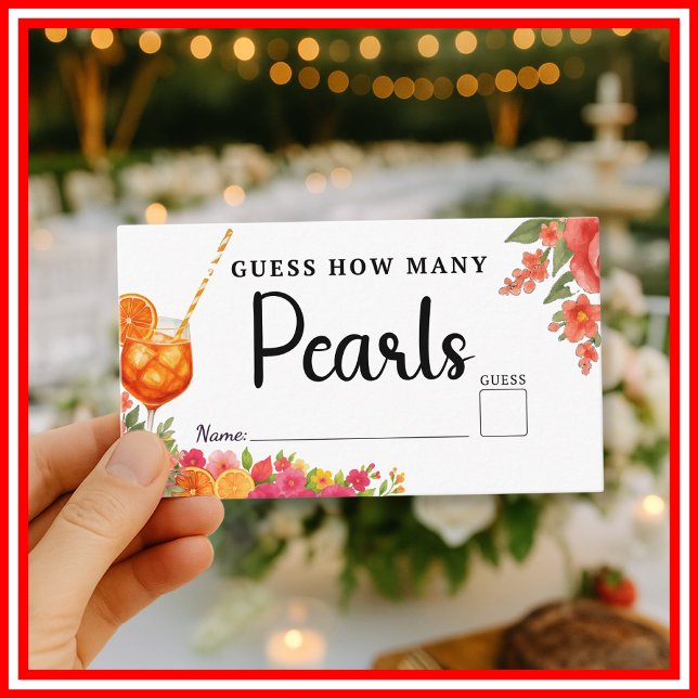 Carte D'accompagnement Love at First Spritz Pearls Game Fête des mariées (Créateur téléchargé)