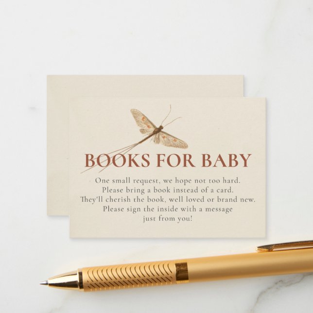 Carte D'accompagnement Love Books for Baby shower Insert Card (Devant/Arrière en situation)