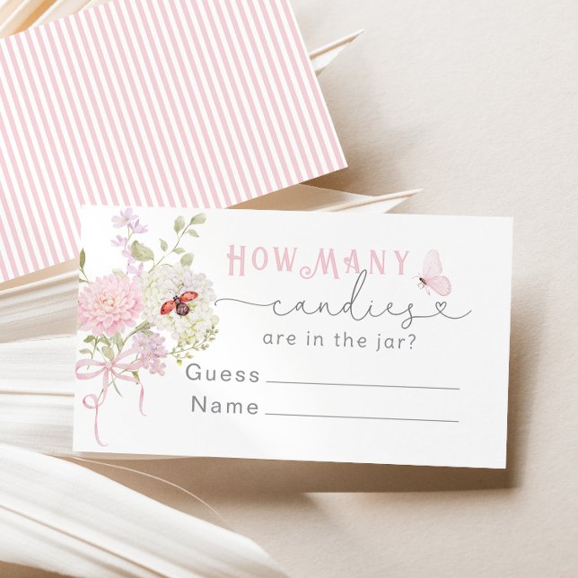Carte D'accompagnement Love Bug How many Candies Baby Shower (Créateur téléchargé)
