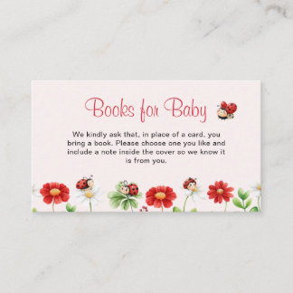 Carte D'accompagnement Love Bug Ladybug Baby Shower Floral Books For Baby