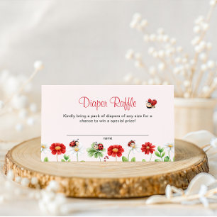 Carte D'accompagnement Love Bug Ladybug Baby Shower Floral Diaprer Loteri
