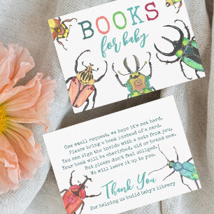 Carte D'accompagnement Love Bugs Baby shower Livres pour Baby Request