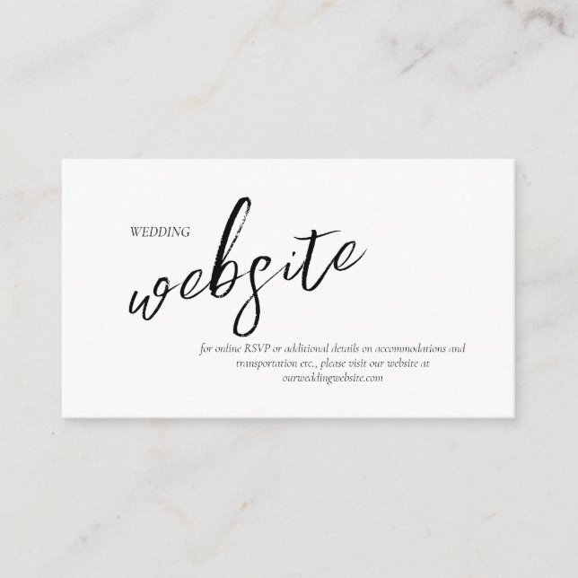 Carte D'accompagnement Love Calligraphy Site Mariage B&W ID940 (Devant)