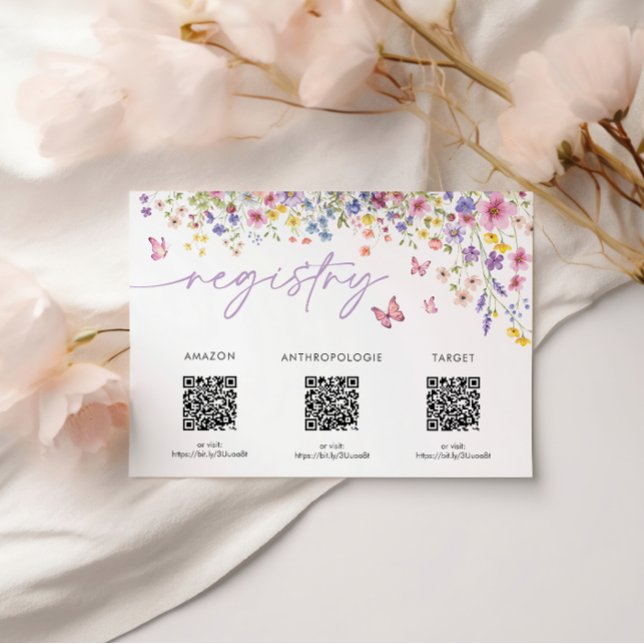 Carte D'accompagnement Love in Bloom Floral Fête des mariées Registry Car (Love in Bloom Floral Bridal Shower Registry Card)
